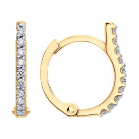 Золотые серьги Diamant 51-120-00915-1 с фианитом 51-120-00915-1 фото