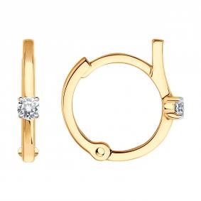 Золотые серьги Diamant 51-120-00934-1 с фианитом 51-120-00934-1 фото