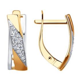 Золотые серьги Diamant 51-120-00950-1 с фианитом 51-120-00950-1 фото