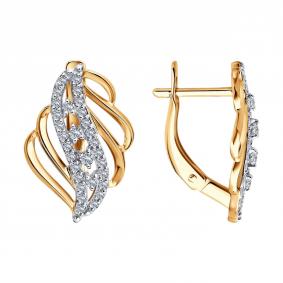 Золотые серьги Diamant 51-120-01025-1 с фианитом 51-120-01025-1 фото