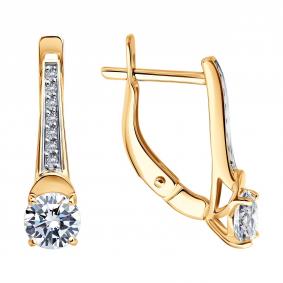 Золотые серьги SOKOLOV 51-120-01026-1 с фианитом 51-120-01026-1 фото