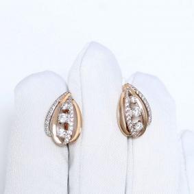 Золотые серьги Diamant 51-120-01041-1 с фианитом 51-120-01041-1 фото