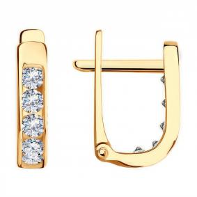 Золотые серьги Diamant 51-120-01233-1 с фианитом 51-120-01233-1 фото