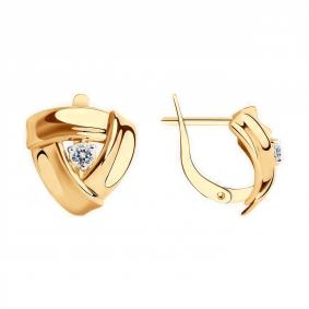 Золотые серьги Diamant 51-120-01255-1 с фианитом 51-120-01255-1 фото