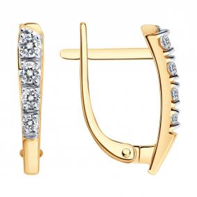 Золотые серьги SOKOLOV 51-120-01328-1 с фианитом 51-120-01328-1 фото