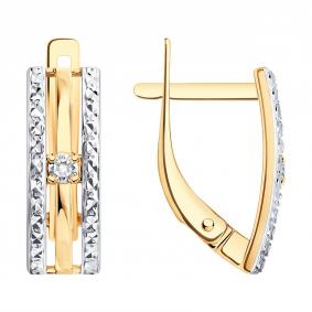 Золотые серьги Diamant 51-120-01387-1 с фианитом 51-120-01387-1 фото
