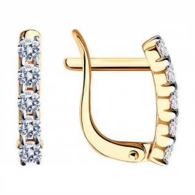 Золотые серьги Diamant 51-120-01454-1 с фианитом 51-120-01454-1 фото