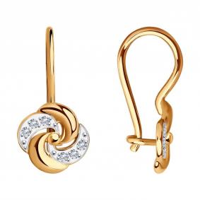 Золотые серьги Diamant 51-120-01484-1 с фианитом 51-120-01484-1 фото