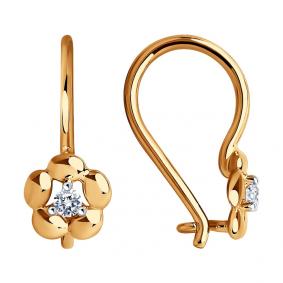 Золотые серьги Diamant 51-120-01487-1 с фианитом 51-120-01487-1 фото