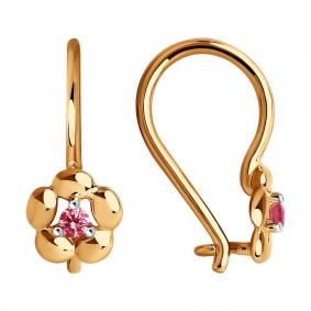 Золотые серьги Diamant 51-120-01487-2 с фианитом 51-120-01487-2 фото