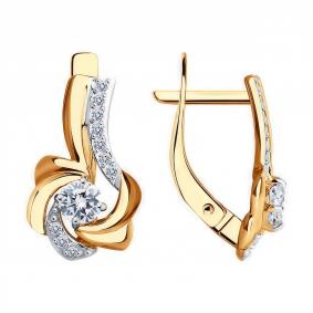 Золотые серьги Diamant 51-120-01533-1 с фианитом 51-120-01533-1 фото