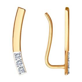 Золотые серьги Diamant 51-120-01646-1 с фианитом 51-120-01646-1 фото