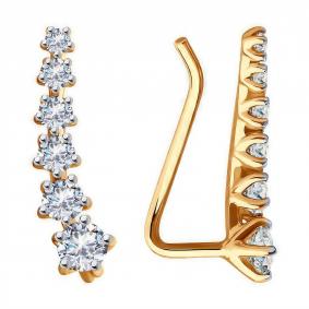 Золотые серьги Diamant 51-120-01647-1 с фианитом 51-120-01647-1 фото