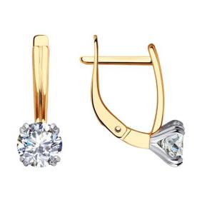 Золотые серьги Diamant 51-120-01841-1 с фианитом 51-120-01841-1 фото