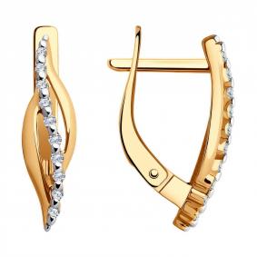 Золотые серьги Diamant 51-120-02027-1 с фианитом 51-120-02027-1 фото