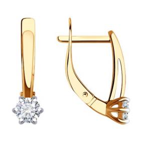 Золотые серьги Diamant 51-120-02098-1 с фианитом 51-120-02098-1 фото