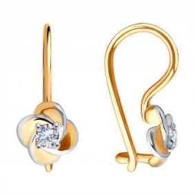 Золотые серьги Diamant 51-120-02234-1 с фианитом 51-120-02234-1 фото
