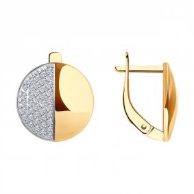 Золотые серьги Diamant 51-120-02253-1 с фианитом 51-120-02253-1 фото