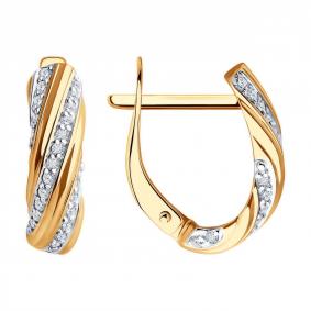 Золотые серьги Diamant 51-120-02260-1 с фианитом 51-120-02260-1 фото
