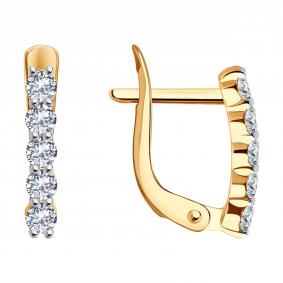Золотые серьги Diamant 51-120-02283-1 с фианитом 51-120-02283-1 фото