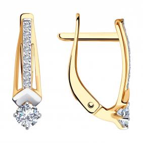 Золотые серьги Diamant 51-120-02322-1 с фианитом 51-120-02322-1 фото