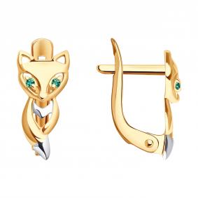 Золотые серьги Diamant 51-120-02333-1 с фианитом 51-120-02333-1 фото