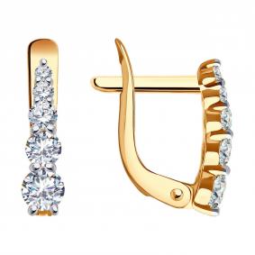 Золотые серьги Diamant 51-120-02370-1 с фианитом 51-120-02370-1 фото