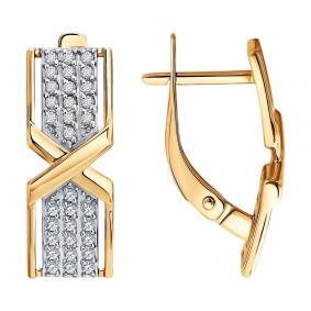 Золотые серьги Diamant 51-120-02402-1 с фианитом 51-120-02402-1 фото