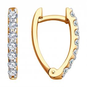 Золотые серьги Diamant 51-120-02482-1 с фианитом 51-120-02482-1 фото