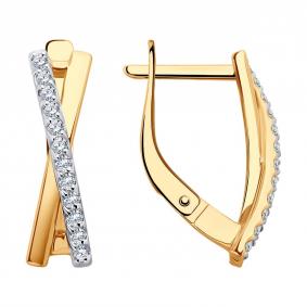 Золотые серьги Diamant 51-120-02565-1 с фианитом 51-120-02565-1 фото