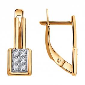 Золотые серьги Diamant 51-120-02661-1 с фианитом 51-120-02661-1 фото