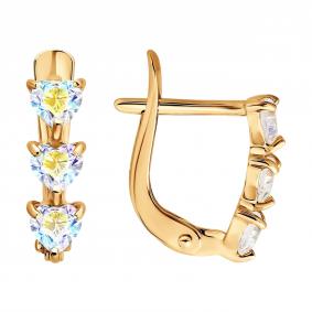 Золотые серьги Diamant 51-120-02692-1 с фианитом 51-120-02692-1 фото