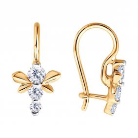 Золотые серьги Diamant 51-120-02697-1 с фианитом 51-120-02697-1 фото
