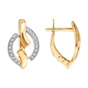Золотые серьги Diamant 51-120-02698-1 с фианитом 51-120-02698-1 фото