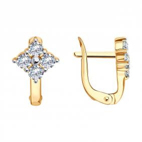 Золотые серьги Diamant 51-120-02763-1 с фианитом 51-120-02763-1 фото