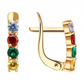 Золотые серьги Diamant 51-120-02782-1 с фианитом 51-120-02782-1 фото