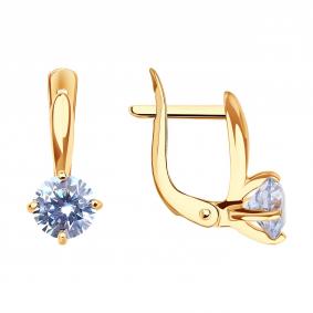 Золотые серьги Diamant 51-120-02784-1 с фианитом 51-120-02784-1 фото