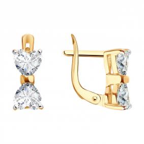 Золотые серьги Diamant 51-120-02786-1 с фианитом 51-120-02786-1 фото