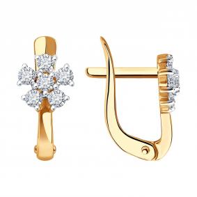 Золотые серьги Diamant 51-120-02802-1 с фианитом 51-120-02802-1 фото
