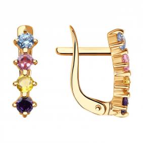 Золотые серьги Diamant 51-120-02803-1 с фианитом 51-120-02803-1 фото