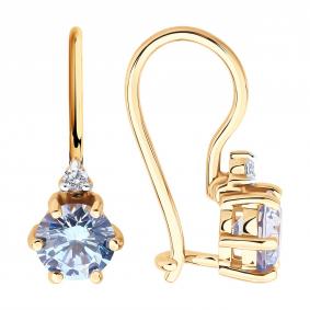 Золотые серьги Diamant 51-120-02810-1 с фианитом 51-120-02810-1 фото