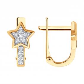 Золотые серьги Diamant 51-120-02826-1 с фианитом 51-120-02826-1 фото