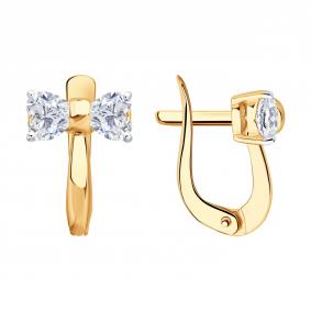Золотые серьги Diamant 51-120-02846-1 с фианитом 51-120-02846-1 фото