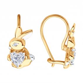 Золотые серьги Diamant 51-120-02852-1 с фианитом 51-120-02852-1 фото