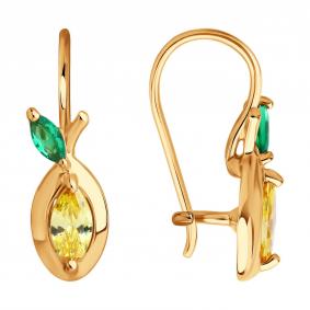 Золотые серьги Diamant 51-120-02857-1 с фианитом 51-120-02857-1 фото