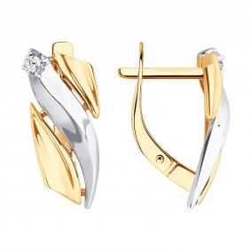 Золотые серьги Diamant 51-120-02864-1 с фианитом 51-120-02864-1 фото
