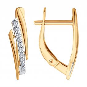 Золотые серьги Diamant 51-120-02875-1 с фианитом 51-120-02875-1 фото