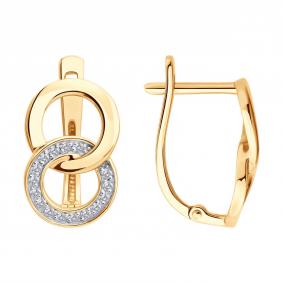 Золотые серьги Diamant 51-120-02923-1 с фианитом 51-120-02923-1 фото