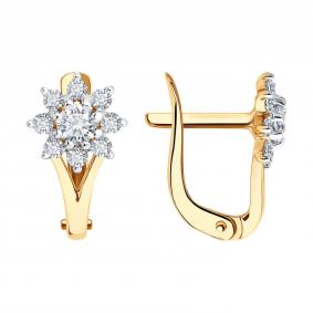Золотые серьги Diamant 51-120-02925-1 с фианитом 51-120-02925-1 фото