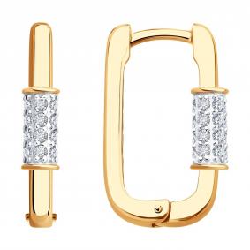 Золотые серьги Diamant 51-120-02928-1 с фианитом 51-120-02928-1 фото